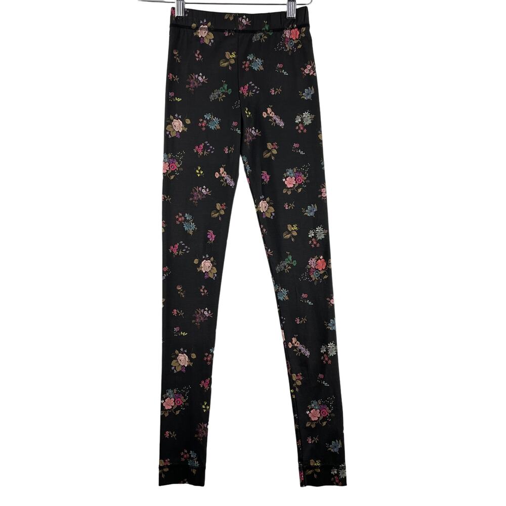Bellerose NWT Women's Vivid Foral on Dark Brown Leggings - Size 0